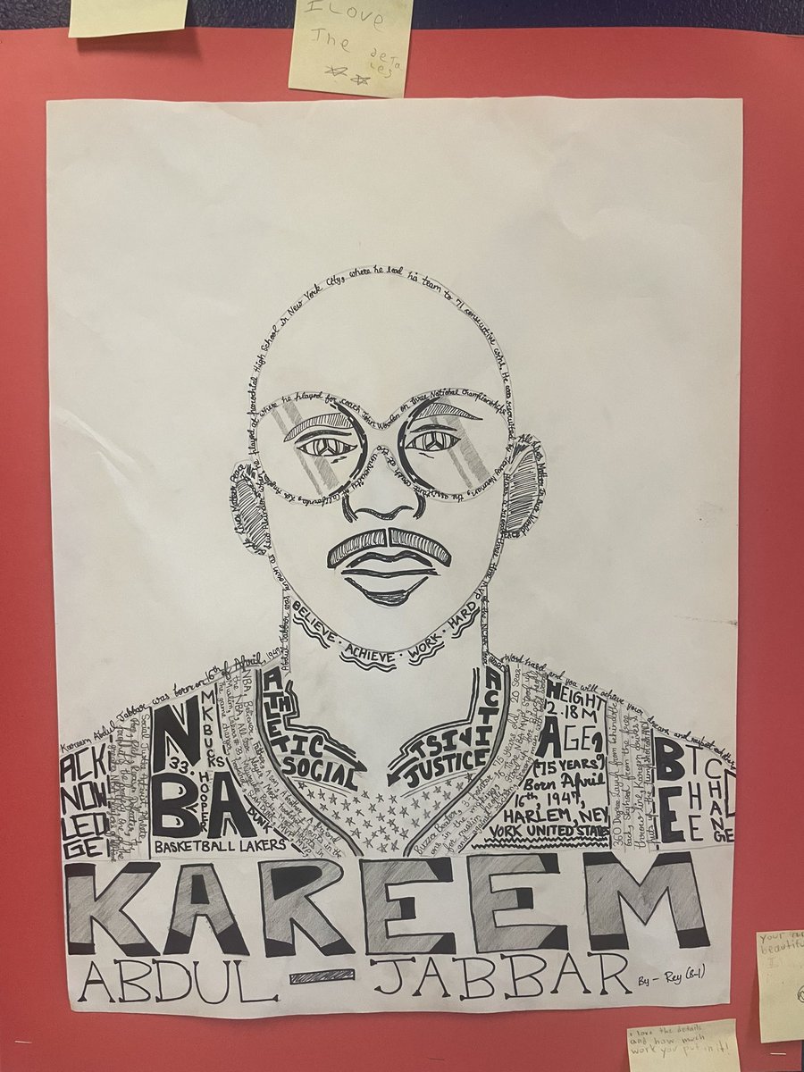 KwaterskaAgatha's tweet photo. Welcome to our Black History Month gallery walk @TecumsehHDSB. Our grade 8’s did an outstanding job creating these stunning biography portraits of individuals who became our hero’s. 👀 closely and you will learn ALL about them! ❤️ ❤️ https://t.co/lVNt2CswbN