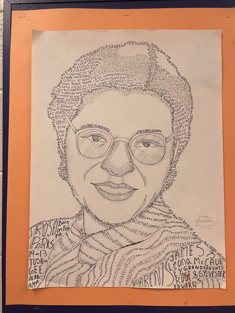 KwaterskaAgatha's tweet photo. Welcome to our Black History Month gallery walk @TecumsehHDSB. Our grade 8’s did an outstanding job creating these stunning biography portraits of individuals who became our hero’s. 👀 closely and you will learn ALL about them! ❤️ ❤️ https://t.co/lVNt2CswbN