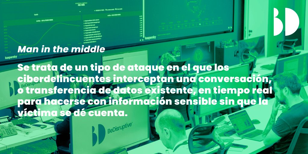 #ManInTheMiddle se ha convertido en uno de los ataques más populares gracias a la gran cantidad de información a la que pueden llegar a acceder los #ciberdelincuentes. 
Toda la información en @INCIBE: bit.ly/3YvVmMh