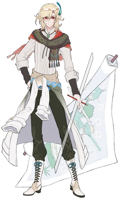 #GenshinImpact #イラスト練習中   色置いてみたけど、うーん…?