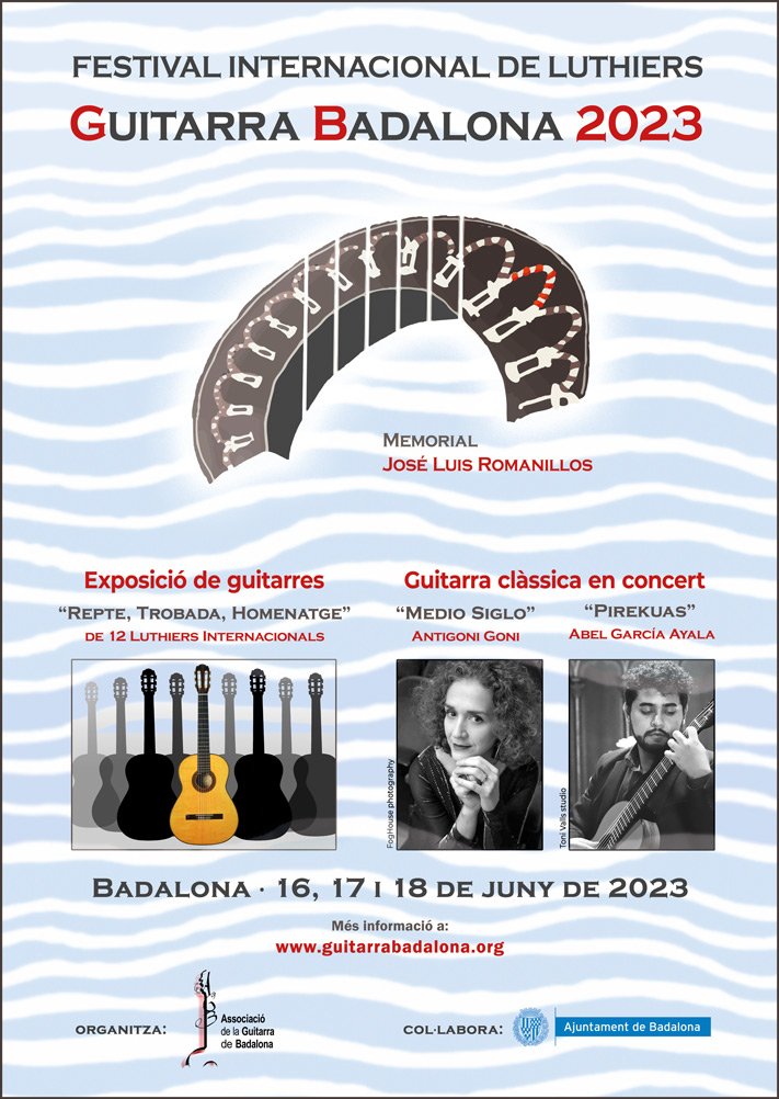 Preparant amb molta il·lusió un nou esdeveniment guitarrístic a Badalona. Pren nota! ...Més info a la nostra web guitarrabadalona.org Seguirem informant.
<a href="/culturaBDN/">Cultura Aj. Badalona</a> <a href="/bdncom/">Badalona Comunicació</a> <a href="/tallerlutier/">El taller del lutier</a> <a href="/tusgsal_oficial/">TUSGSAL</a>