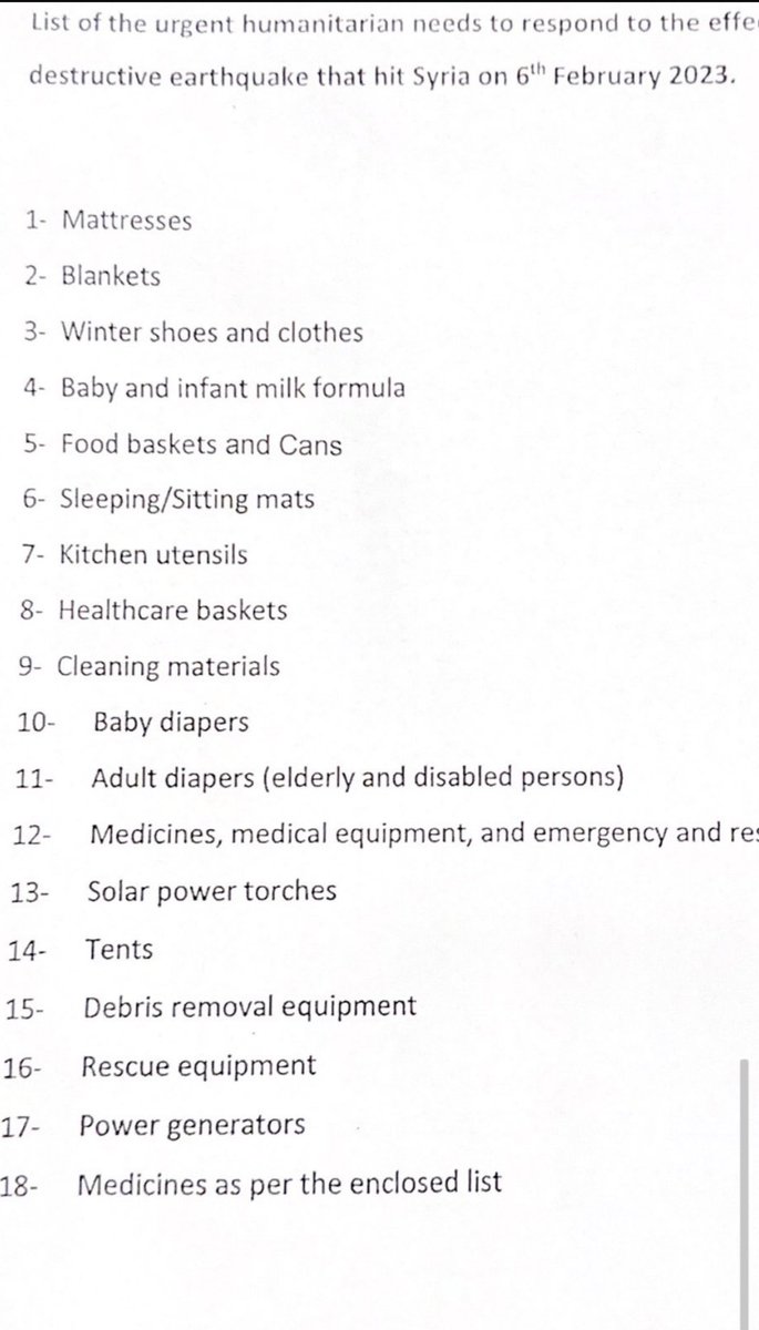 kparveen2005's tweet photo. Dear all. #Siyasat news paper ppl are appealing #ReliefMaterials for #Syria .The list is given below . New Blankets, Bedsheets N cloths also can b donated.
Send things2 nearby #HajjHouse building.Siyasat ppl has taken responsibility2 send these things to #SyrianEmbassy #Delhi . https://t.co/dItPhsdzG5