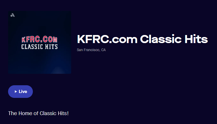 N6RLS's tweet image. If you listen to KFRC - either online or via its HD2 radio channel - listen hard, as its days are numbered:
facebook.com/TheBig610KFRC/

#internationalradioreport #radio #kfrc 

audacy.com/stations/kfrcc…