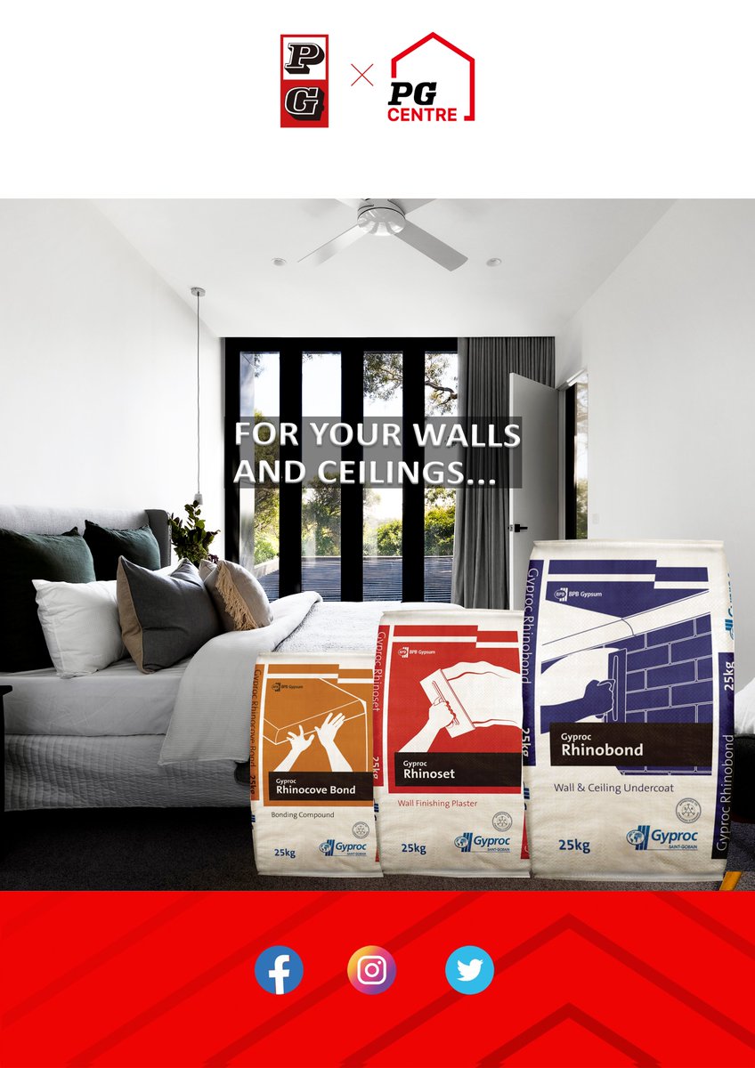 For your walls and ceilings!
Visit PG Centre 21 Chinhoyi Street!
#rhinocove
#RhinoBond
#pgcentre