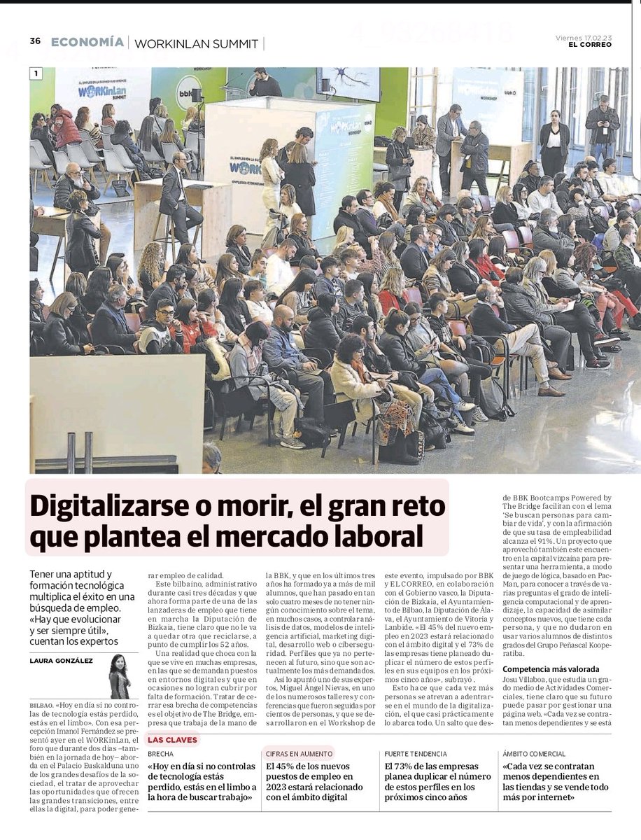 euneiz_uni's tweet photo. Hoy nuestra coordinadora académica de Videojuegos y Multimedia Sandra Samper, participa en el #workcafe organizado por @SEReuskadi, dentro de @workinlansummit para hablar de las claves de la formación y el empleo. La #digitalización, una apuesta segura. #EUNEIZ #nuevastecnologías https://t.co/dwPzNvGSxs