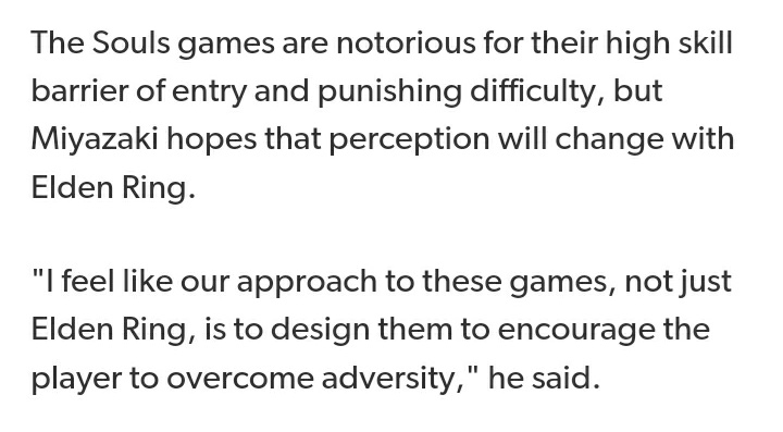 Haru47MarkII's tweet photo. Still 2023 and people keep spewing this crap, Miyazaki already made it clear in a interview why he keeps the difficulty ,there's a reason this game sold millions of copies and won GOTY, people want challenge not handholding games https://t.co/BIxfAfXw4C