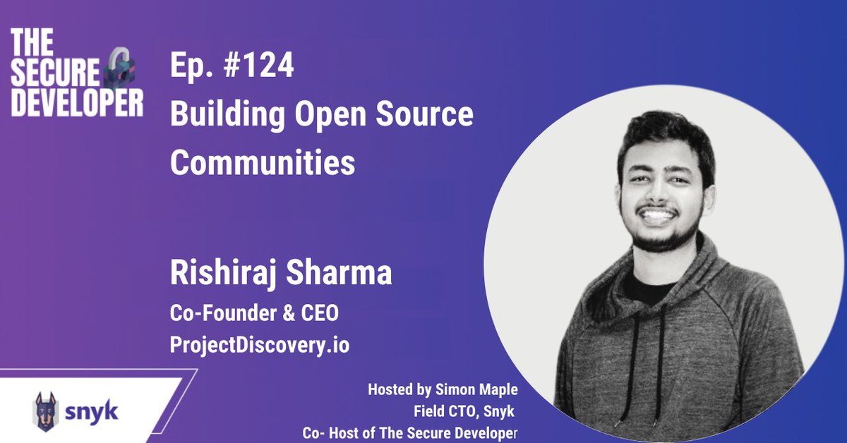 🔒Check out ep124 of #thesecuredev 🔒

<a href="/ehrishiraj/">Rishiraj Sharma</a> co-founder &amp; CEO of Project Discovery shares his insights on how to build Open Source communities! 

Available on Spotify and Apple Podcasts 🌐 

🎧 devseccon.com/the-secure-dev…