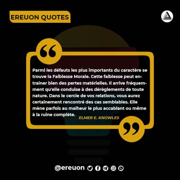 ereuon's tweet photo. Ne laissez pas la faiblesse morale vous détourner de vos objectifs et vous mener à la déroute. Cultivez la force de caractère pour atteindre le succès et éviter les déceptions. » #ForceDeCaractère #Succès #ereuon. Suivez-nous sur Instagram : https://t.co/8C5lJpTpiJ https://t.co/wU5cPHktsQ