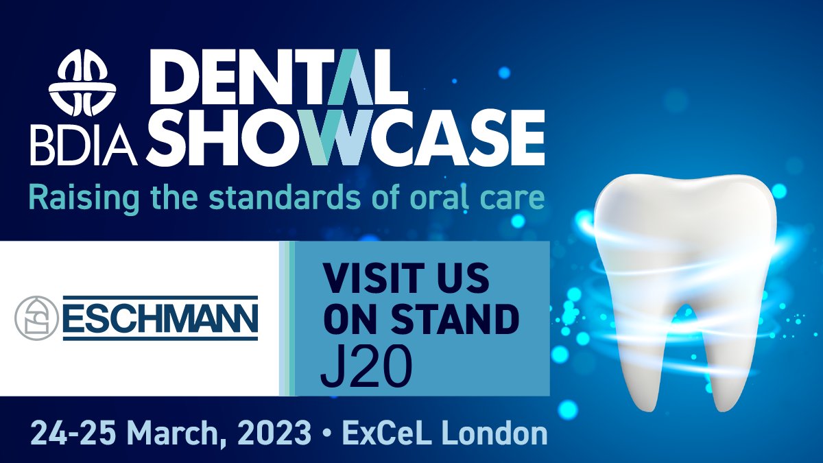 Eschmann is pleased to be exhibiting at the <a href="/DentalShowcase/">BDIA Dental Showcase</a> on 24th-25th March! 

Visit our team on stand J20, where we will be on hand to demonstrate the latest additions to the Eschmann portfolio, as well exceptional service offering.

Register here: eschmann.co.uk/company/news-e…