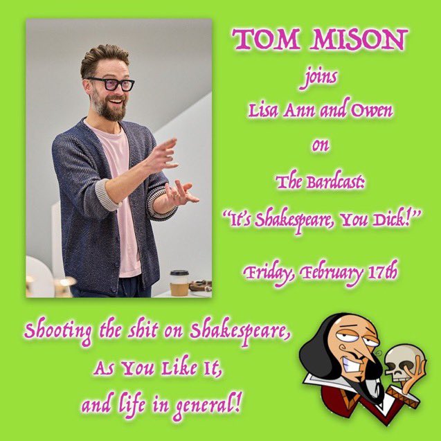 A very happy #TomMison on TWO Podcasts Friday to @TomMisonFans and all those who celebrate 🎉 🎉

@PodcastLikeIts 1992 Glengarry Glen Ross with Tom Mison 

@BardcastS Touchstone Tom Mison - As We Like It Shakespeare