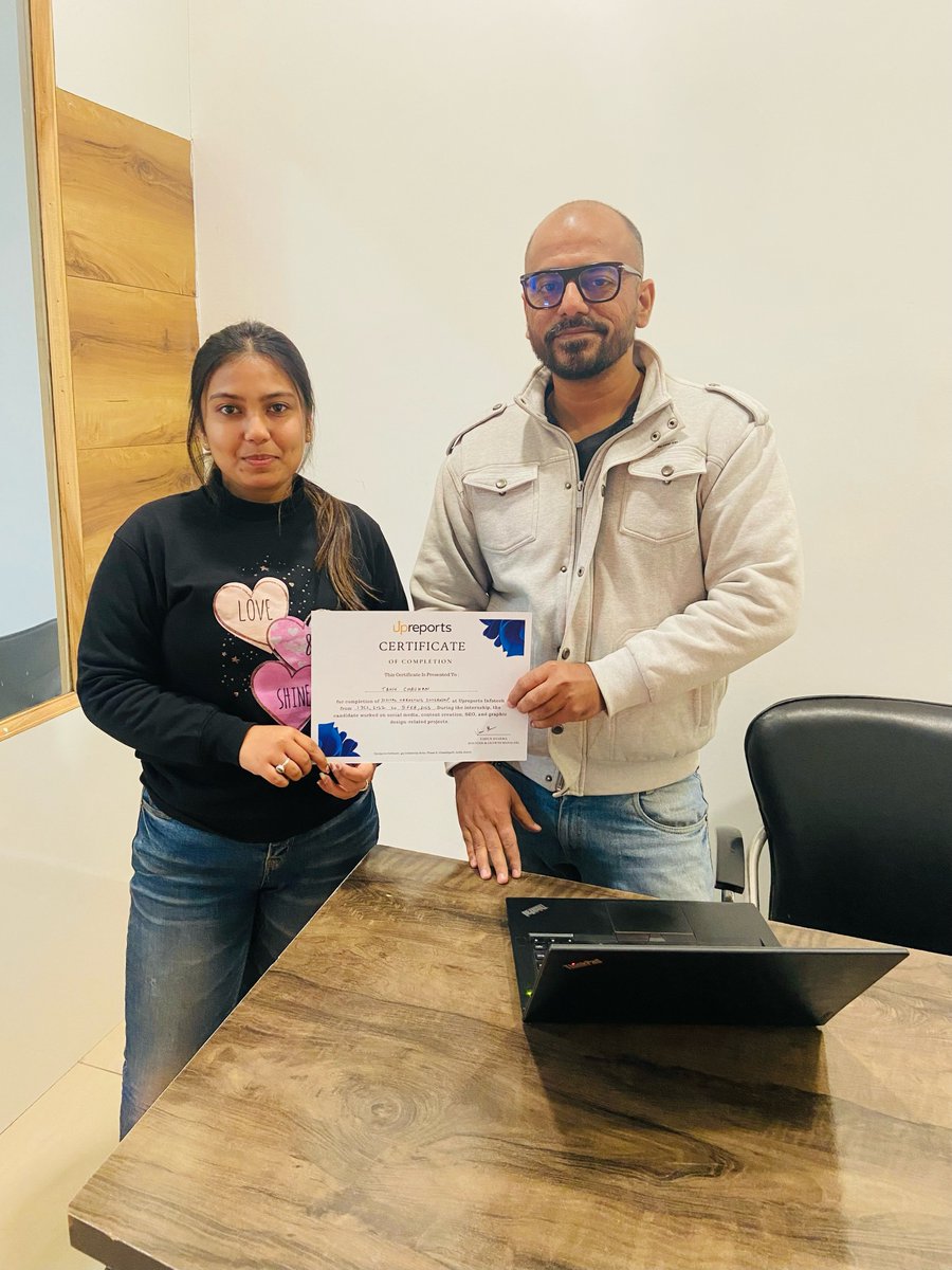 Tanu has successfully completed her 2-month digital marketing training with #Upreports. During the period of the training program, she gained deep insights into #seo, keyword research, social media, content creation, and branding. 
#trainingprogram #digitalmarktingtraining