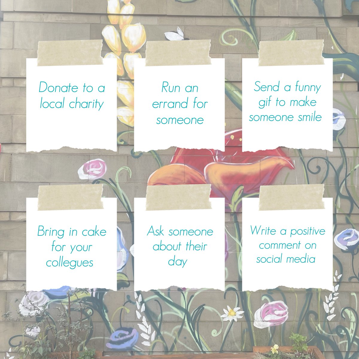 mosodi_uk's tweet photo. Random Acts of Kindness Day 🌼
@RAKFoundation aims to help make kindness the norm® at school, home and work. Here's a few ideas of small acts that can make a big difference - what will your random act of kindness be today?
#RandomActsofKindnessDay #wellness #kindness https://t.co/lKYqQ33i7A
