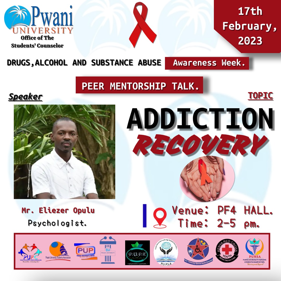 Afya_360's tweet photo. Among university students, drug, alcohol and substance abuse present a barrier to learning, impairs cognitive ability, distorts Judgement, disrupts the social life among other effects.

What does it take for addiction recovery?

#MentalHealthPriority https://t.co/mHOF9HoPDs