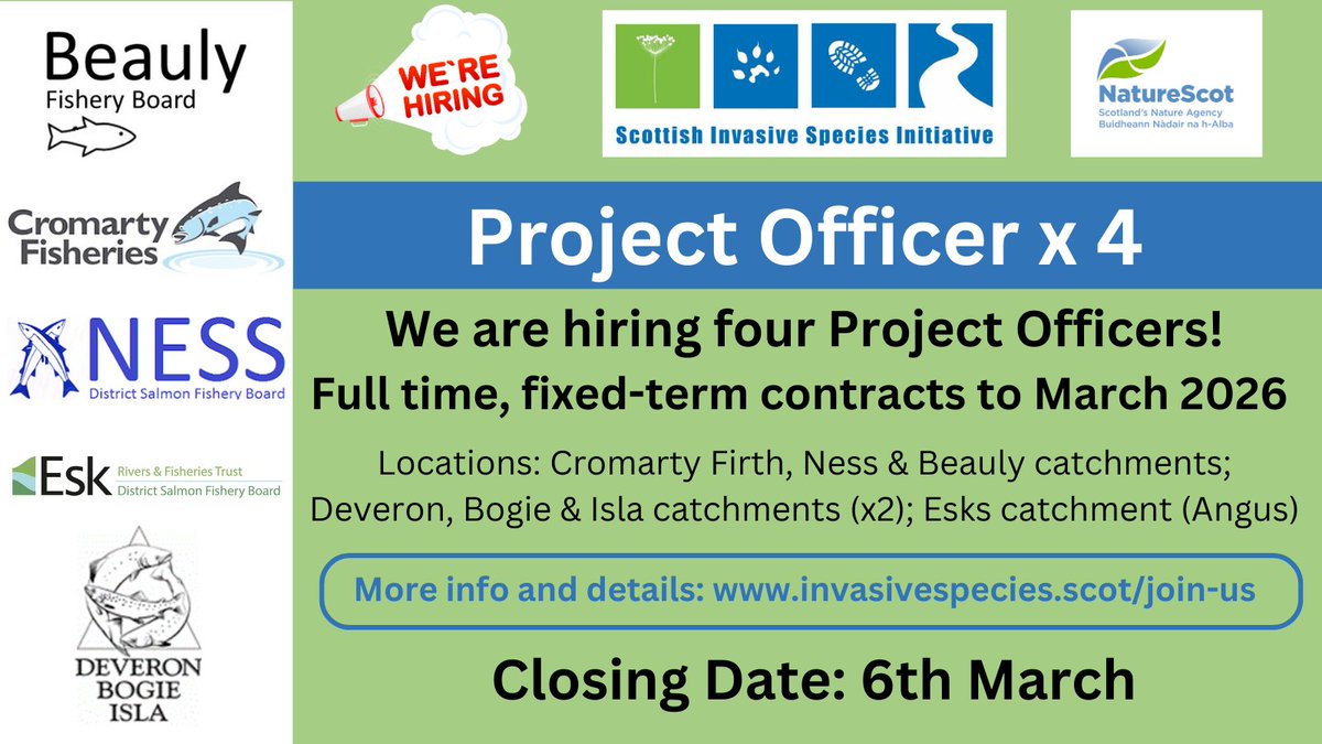 Interested in conservation? <a href="/SISI_project/">Scottish Invasive Species Initiative</a> are recruiting now...come and join the team and make a difference