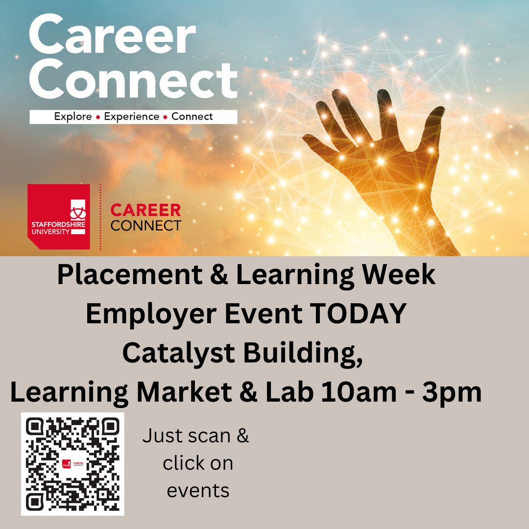 Career Connect (@careersatstaffs) on Twitter photo Thank you for attending Placement and Work-Related Learning Week sessions this week!
Go and meet employers today and secure yourselves an opportunity.
@staffsuni
@staffsstudents
<a href="/staffsunion/">The SU at Staffs</a>
#GetCareerConnected
#CareerConnectEvents Thank you for attending Placement and Work-Related Learning Week sessions this week!
Go and meet employers today and secure yourselves an opportunity.
@staffsuni
@staffsstudents
<a href="/staffsunion/">The SU at Staffs</a>
#GetCareerConnected
#CareerConnectEvents