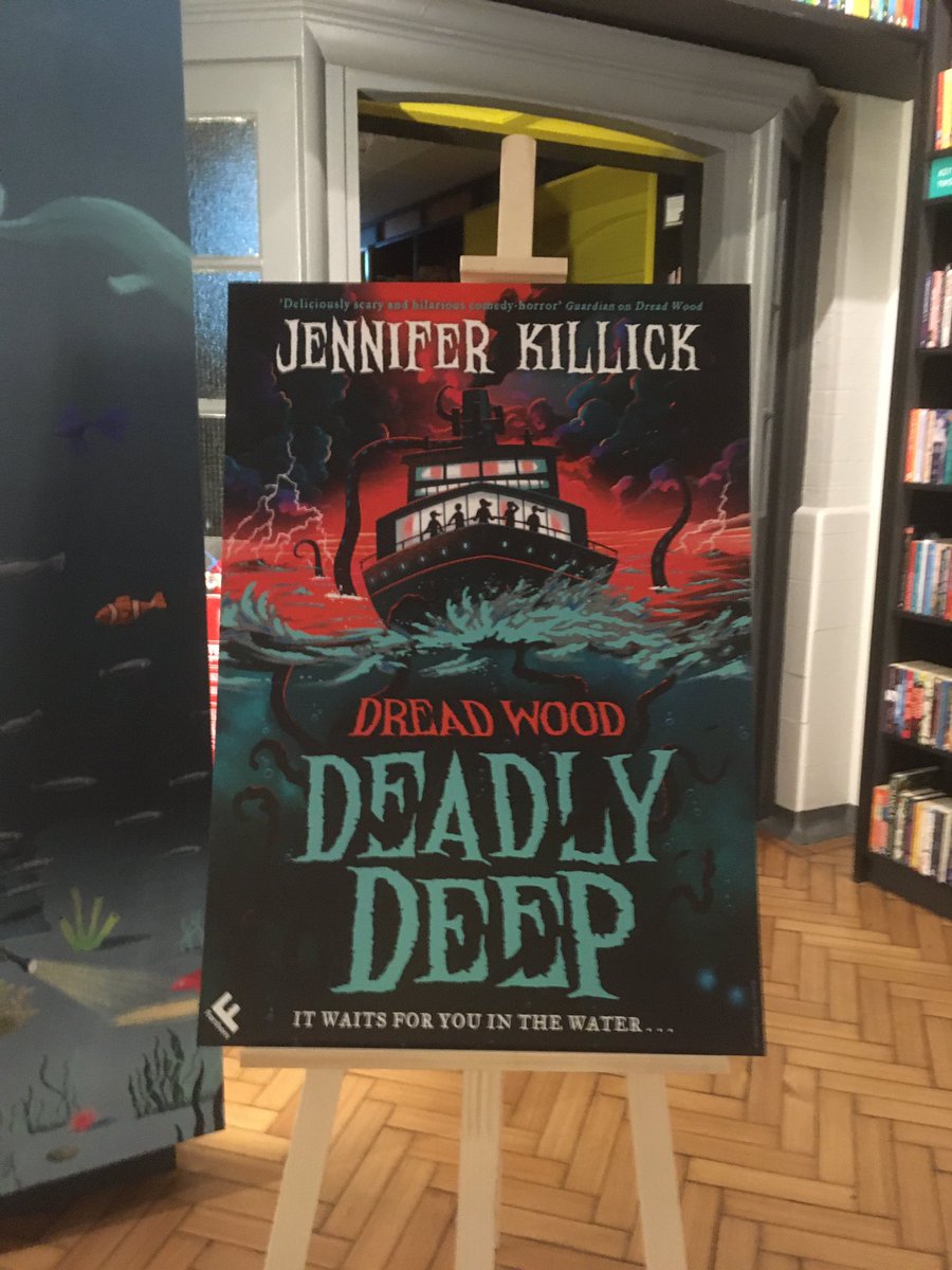 JennySarahJones's tweet photo. About to start reading #FlockHorror the latest in the #Dreadwood series by @JenniferKillick Queen of MG horror. I actually screamed when I read #FearGround so this should be an interesting coach journey back to Bristol! @FarshoreBooks https://t.co/45G5IIHXy1