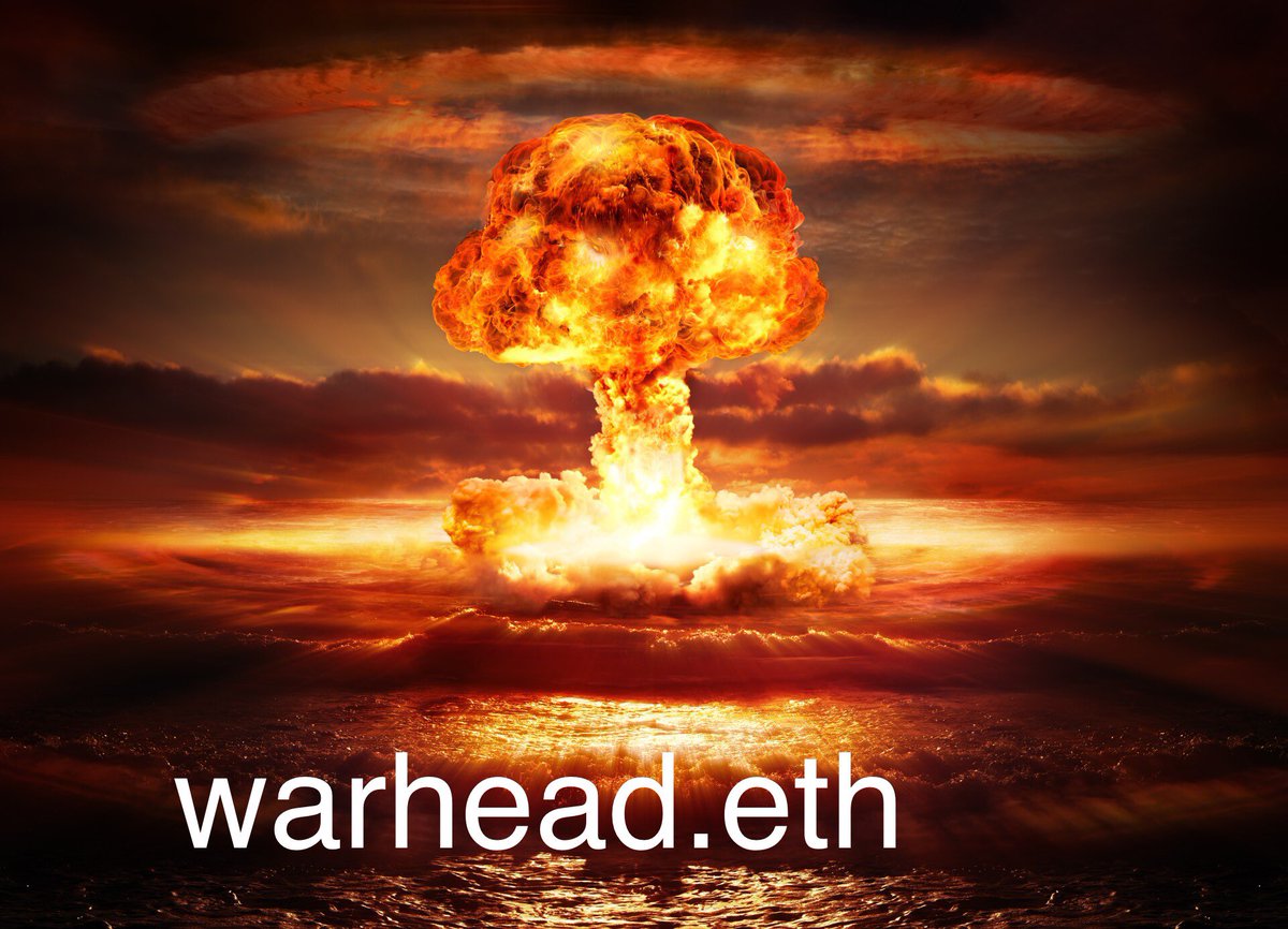 WarheadEth's tweet image. Warhead.eth - the ultimate destination for everything explosive! 🤯 💣 Whether it's latest news, entertainment, or just an adrenaline rush you're looking to promote, this is your identity! #Warhead #ExplosiveContent #ens #ensdomains #web3