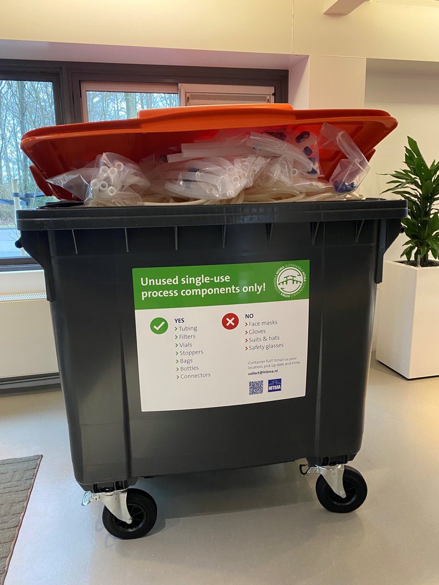 De container van UltraPure International staat klaar om opgehaald te worden. Deze single-use componenten en assemblies zijn over de datum, maar kunnen nog prima worden gebruikt door <a href="/TrainingBiotech/">Biotech Training Facility</a> (Biotech Training Facility) in Leiden. hitma-singleuse.nl/service/retour…