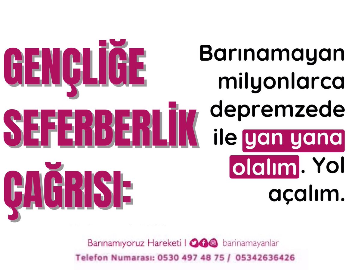 barinamayanlar1's tweet photo. KYK yurtlarından atılan öğrencilerin sesini,barınamayan milyonlarca depremzedenin isyanını duyurduğumuz, onlarla dayanıştığımız için spam altındayız.

Hesabımıza RT, beğeni ve yorum yoluyla destek ve dayanışmanızı bekliyoruz.Gelin yan yana olalım,yol açalım..
#GençlikSeferberliğe https://t.co/84nhDTqU5T