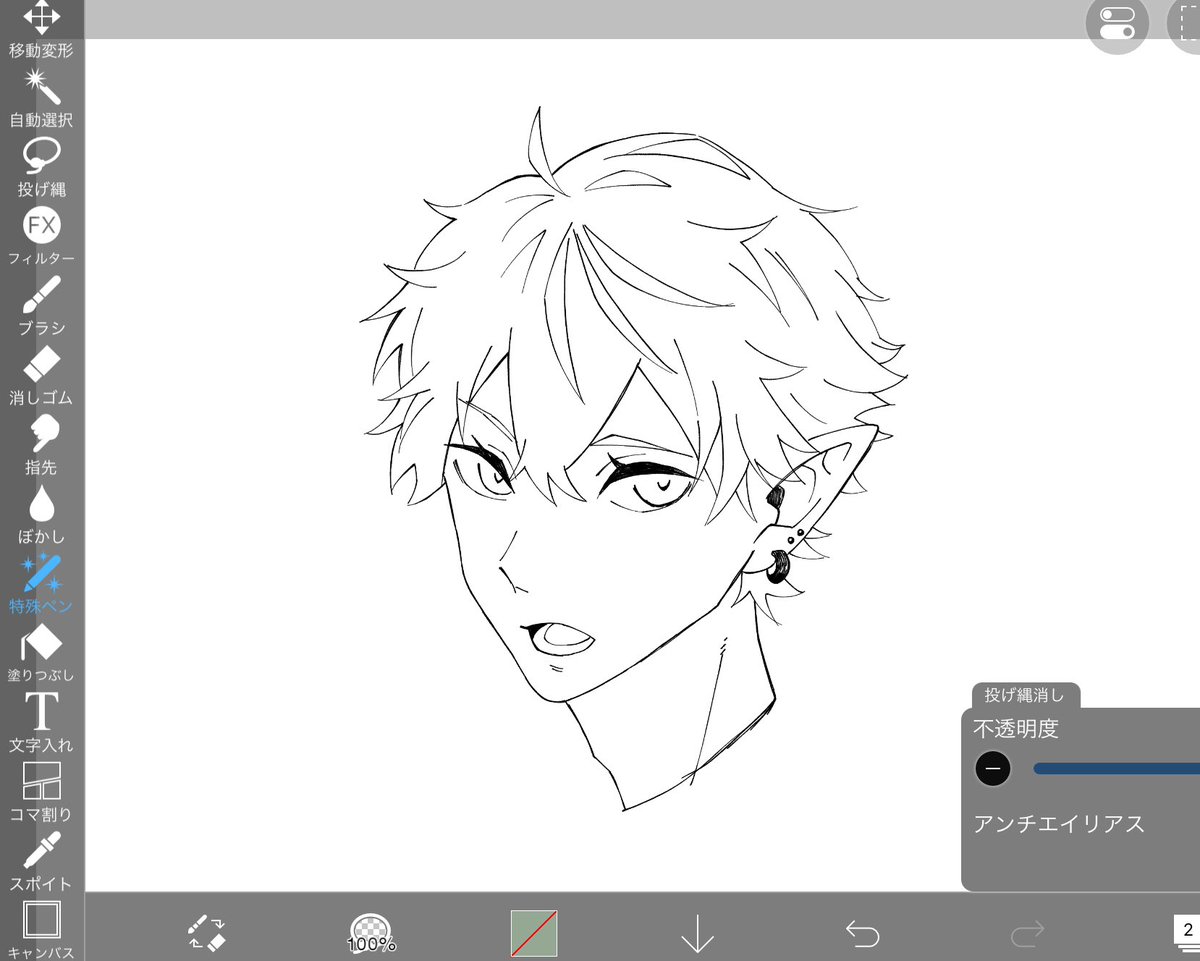 これは何も考えずに描いたずは線画 