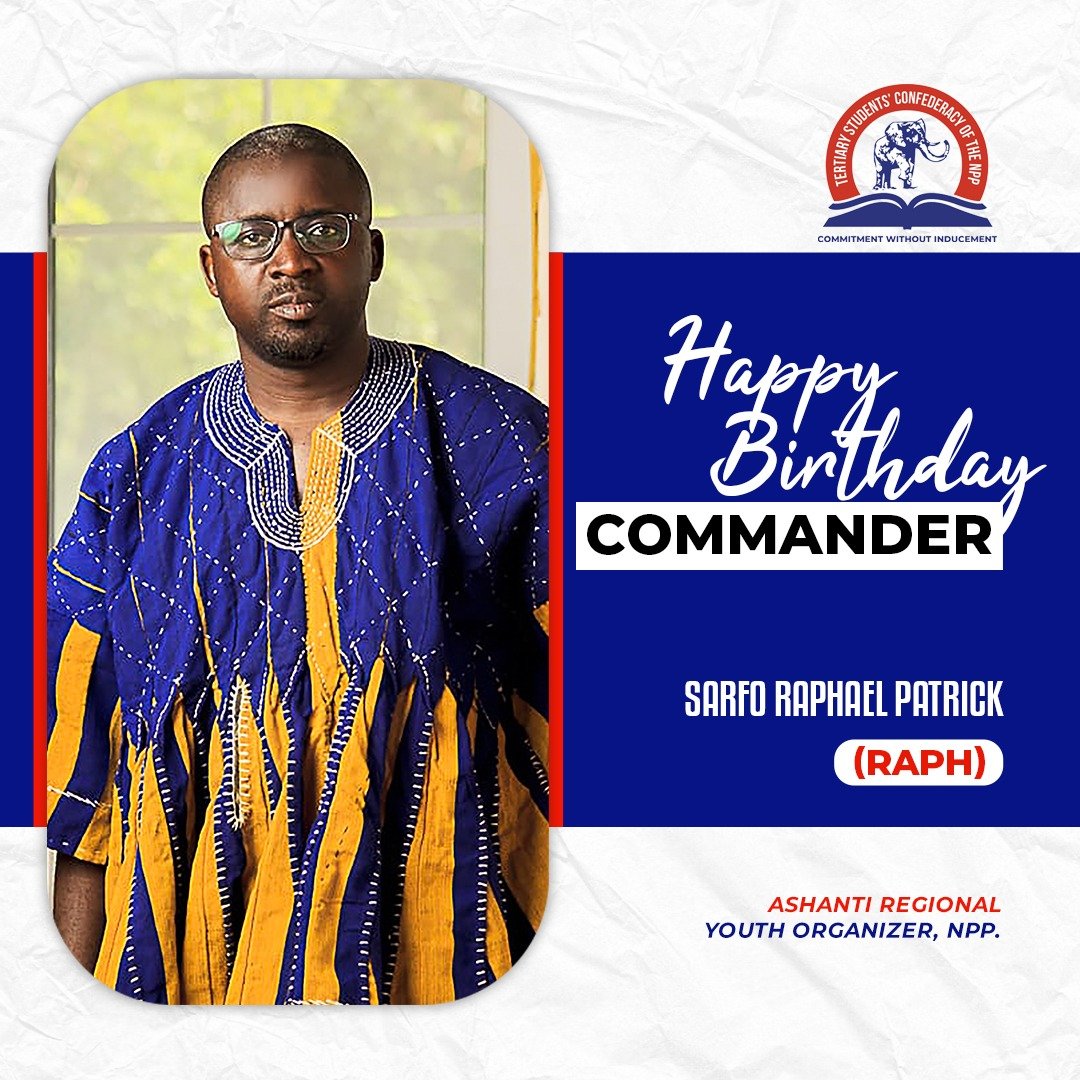 AshantNpp's tweet image. Today is Ashanti Regional Youth Wing of the NPP day. 

Today is our day

Happy birthday to the Ashanti Regional Youth Organizer, Commander Sarfo Raphael Patrick. 
#ServiceWithHumility