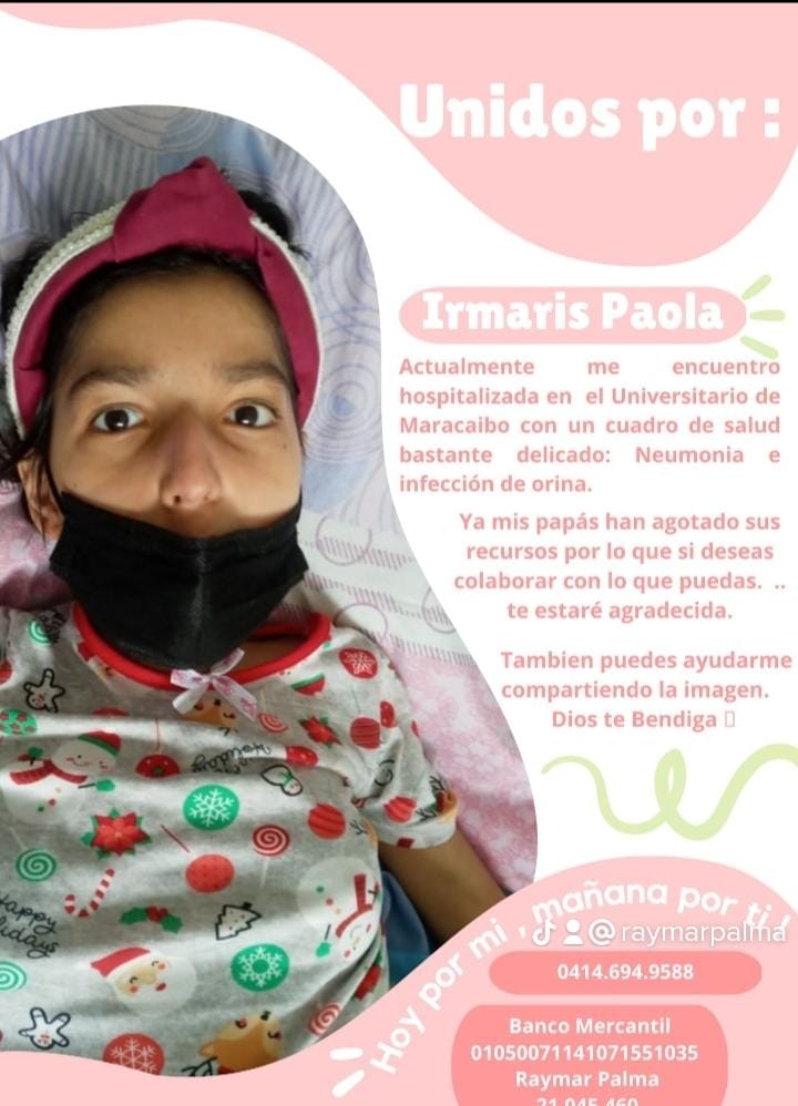 Solicitamos apoyo para nuestra pequeña héroe ostomizada Irmary, ella es muy especial.