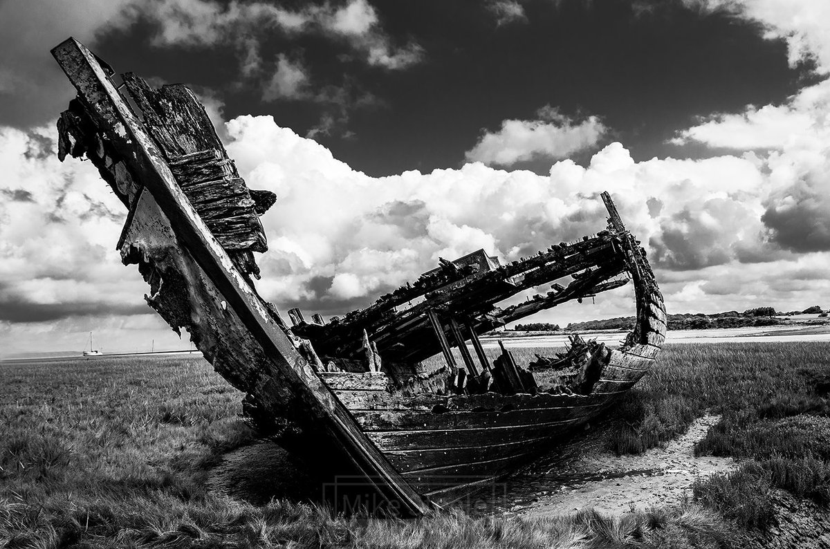 The skeleton of a wrecked fishing boat on the river Wyre. #boat #abandoned #photography #nikond4 #nikonphotography