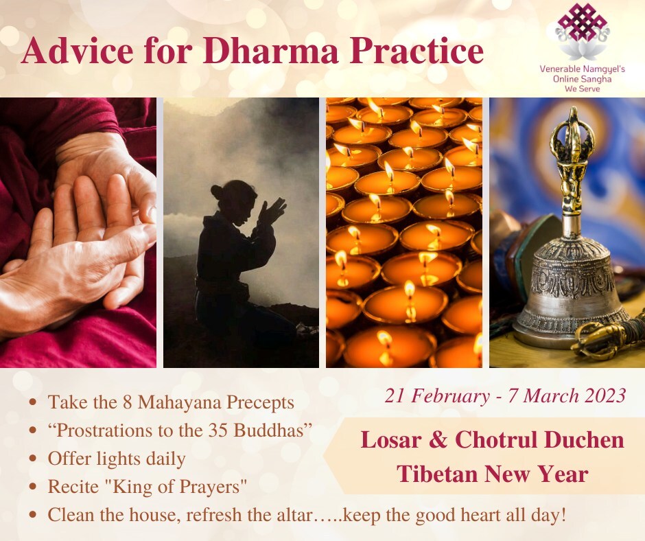 How to utilise the power of Losar &amp; accumulate merit? 
 
Powerful Days - Losar &amp; Chotrul Duchen - Tibetan New Year
21st February - 7th March 2023

🌟Advice for Personal Dharma Practice from Gen Namgyel La

It is a great opportunity to purify negativit… ift.tt/bHAB3G7