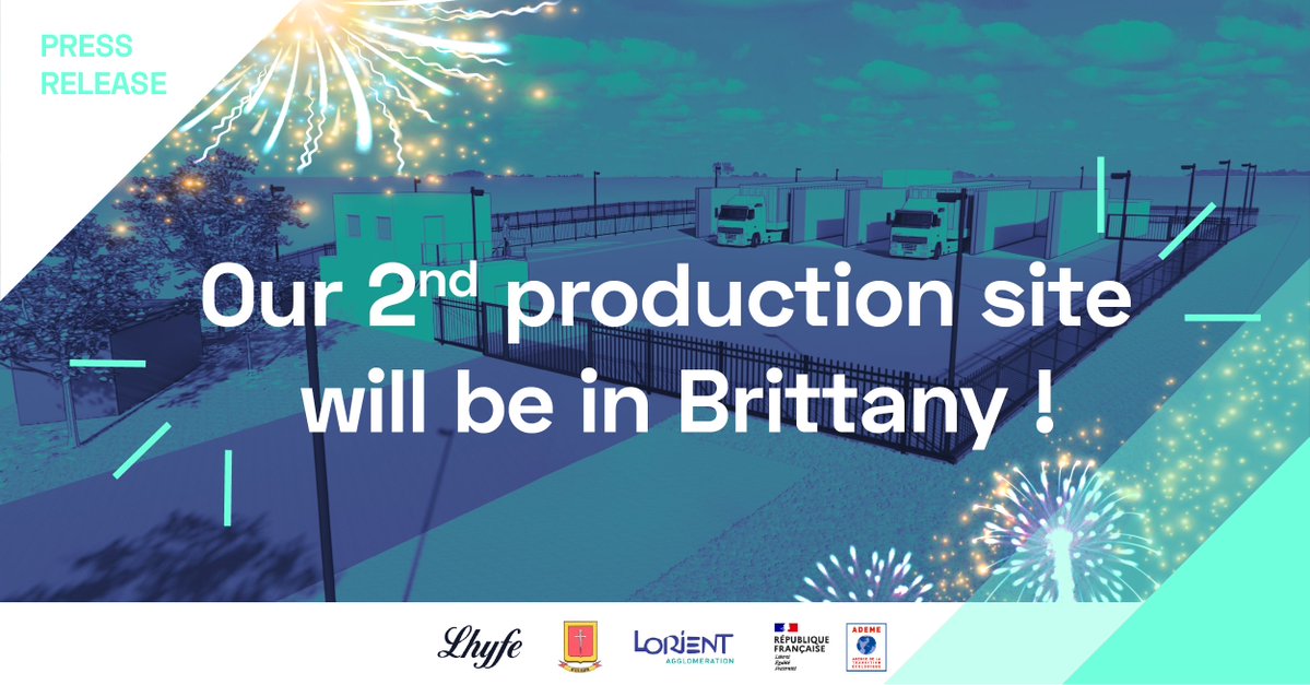 📢 #Lhyfe continues to deploy its green &amp; #renewablehydrogen: its second production site will be in #Brittany #Bretagne🌍💚

👉 Press release in English: lhyfe.com/press/lhyfe-co…

👉 Press release in French: fr.lhyfe.com/presse/lhyfe-o…

<a href="/GuesneMatthieu/">Matthieu Guesné</a> <a href="/ademe/">ADEME</a> <a href="/LorientAgglo/">Lorient Agglo</a>
