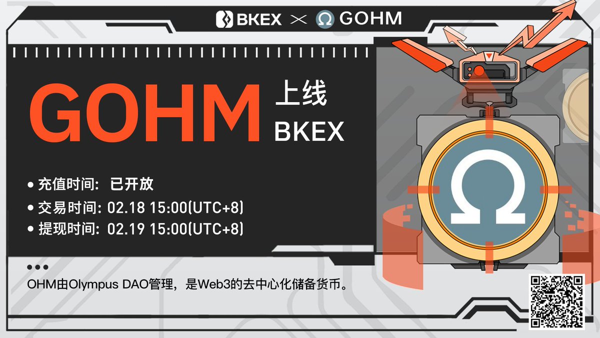 BKEXGlobalzh's tweet photo. #BKEX 新币上线 | #GOHM
✅ 交易對:GOHM/USDT
✅ 交易時間:2月18日15:00(UTC+8)
详情:https://t.co/ckA5FJAbzc https://t.co/qEVxTfhrCL
