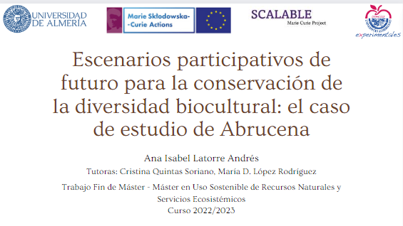 ScalableProject's tweet photo. Yesterday #AnabelLatorre defended her Master thesis on participatory future scenarios for the conservation of #bioculturaldiversity in #Abrucena @MDLopezRod @QuintasCris @ualmeria https://t.co/httLGfInRD