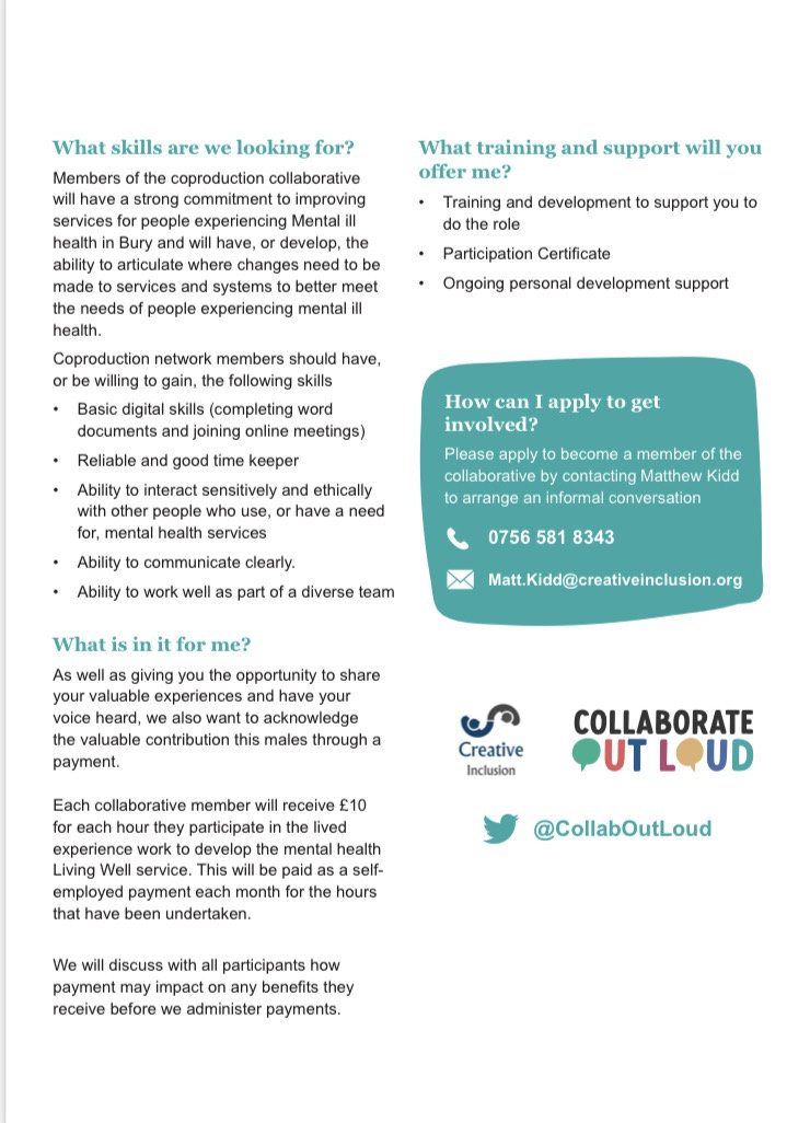 Please contact <a href="/CollabOutLoud/">Collaborate Out Loud CIC #CollabOutLoud</a> for further information!