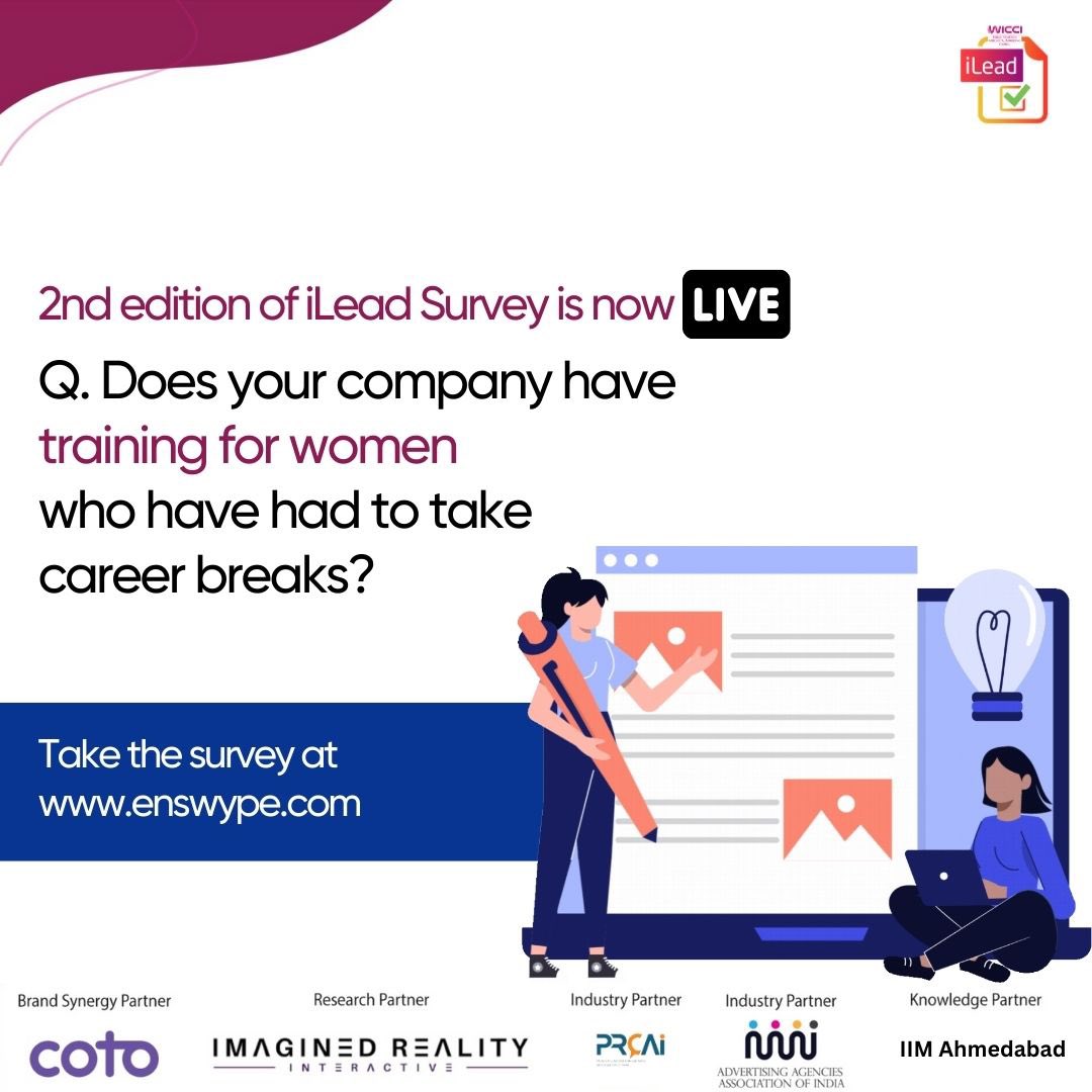 WICCIPRDigital's tweet photo. We want to understand the real picture, on ground, and at the workplace. Take the #iLeadSurvey to help us put together an unbiased and authentic report.
Simply login from your mobile by clicking: https://t.co/Xsb6sknZdT
@cotoapp @IIMAhmedabad @PRCAIndia @AAAIOfficial #wicci https://t.co/MU2Tsc7w4O