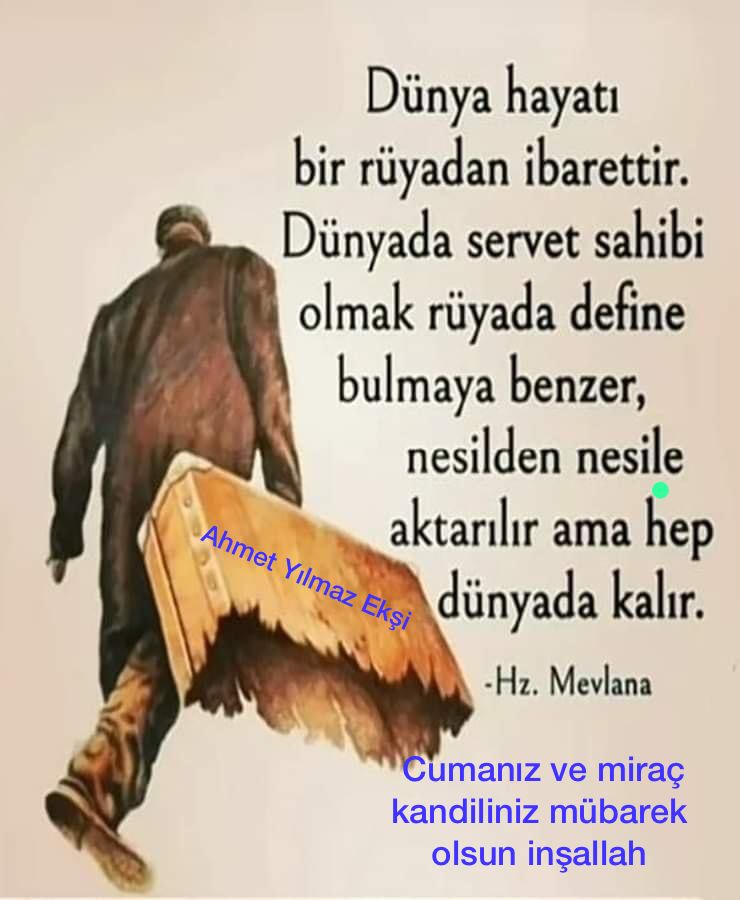 Allah'ım deprem ile sarsılan yüreklerimize inşirah ferahlığı nasip et çaresizlik içinde çare arayanlara çare gönder Miraç kandiliniz ve Cumanız mübarek olsun