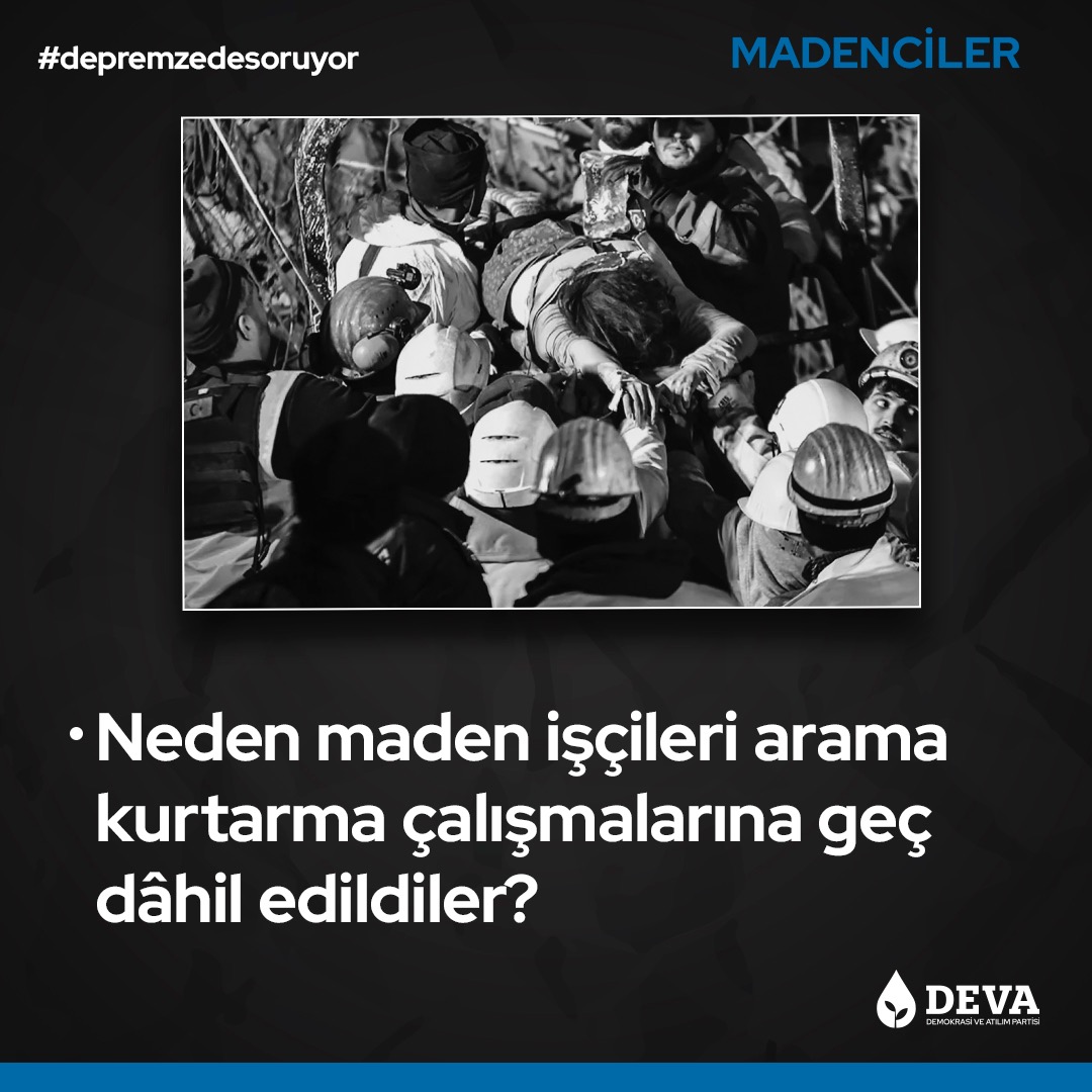 DEVA PARTİSİ GÖNÜLLÜLERİ (@DevaPartisiGol) on Twitter photo 2023-02-17 09:49:25 Ali Babacan:
“Devletin elinde uçak ve helikopterin yanısıra İHA'lar var. Yıkılan konutlar, yollar tespit edilebilir.
Talimat mı beklendi? Kimin talimatı?”
#alibabacan
#devapartisi
#depremzedesoruyor Ali Babacan:
“Devletin elinde uçak ve helikopterin yanısıra İHA'lar var. Yıkılan konutlar, yollar tespit edilebilir.
Talimat mı beklendi? Kimin talimatı?”
#alibabacan
#devapartisi
#depremzedesoruyor