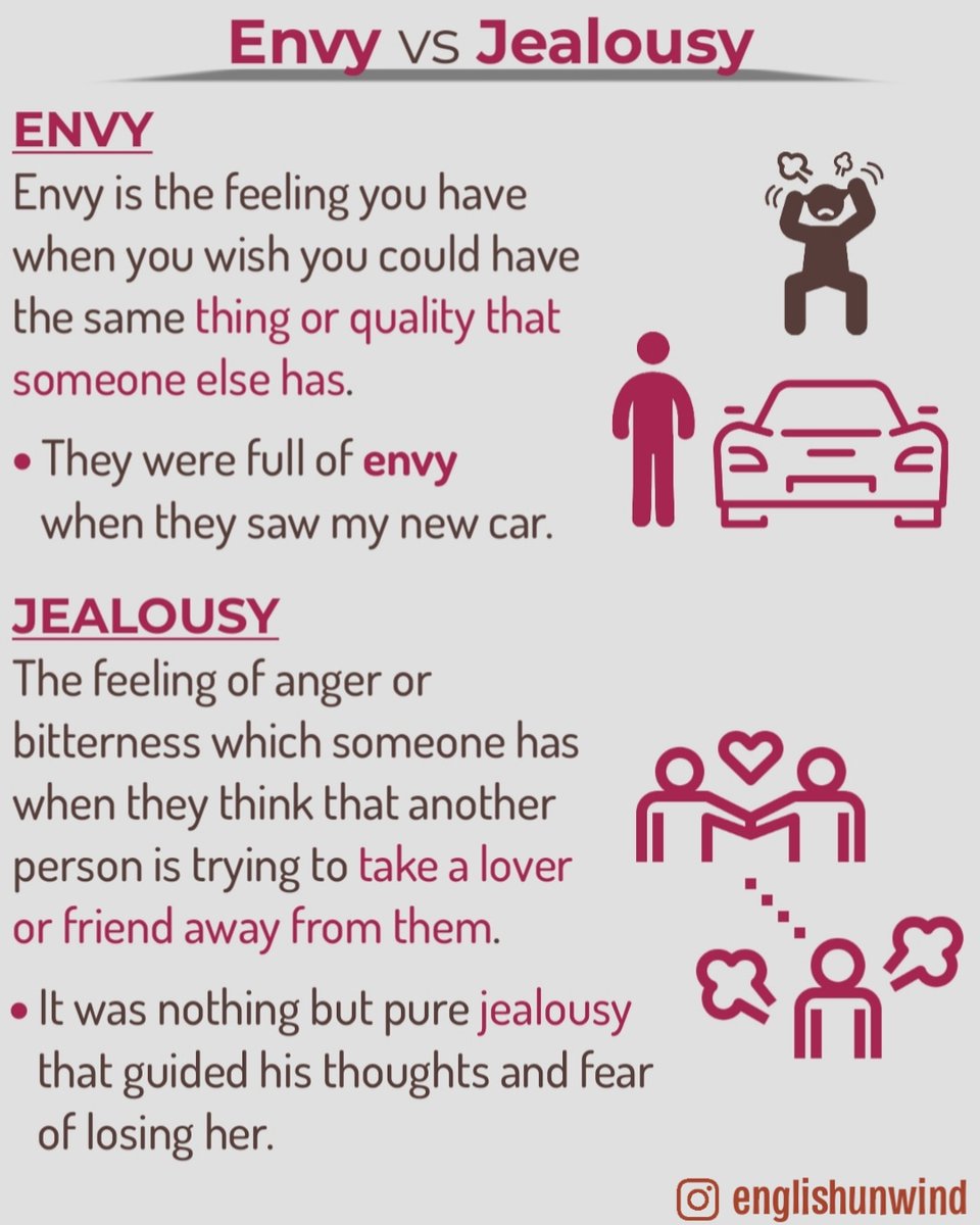 Know the difference between Envy and Jealousy

#englishcourse #englishsentences #englishlover #dailyvocabulary