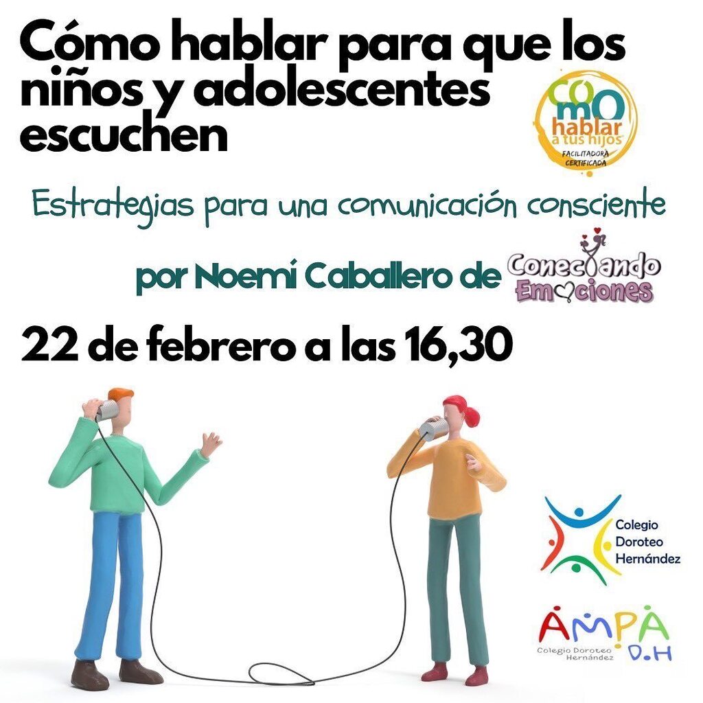 Colegio_DH's tweet photo. Muchas veces pensamos que nuestros hijos no nos escuchan 🔇y nos resulta complicado llegar a ellos: “no me hace caso”, “no me obedece”, “no entiendo qué le pasa”...
Queremos abordar este tema desde la unión familia-escuela👨‍👩‍👧‍👧, por lo que contaremos co… https://t.co/1TjCFMTOoj https://t.co/w6zRkE5vO8