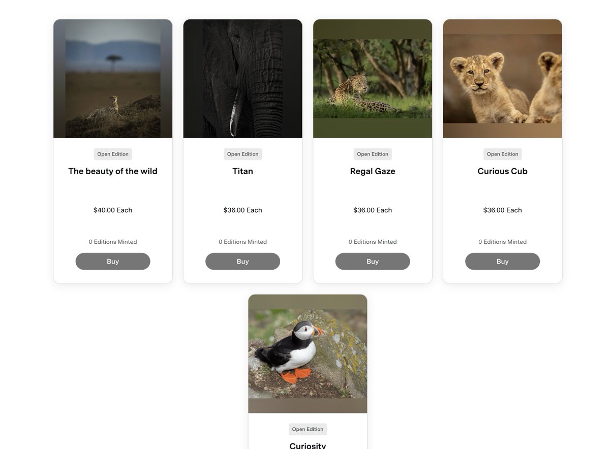 marksmcneill (@marksmcneill) on Twitter photo #OasisOfArt on <a href="/niftygateway/">Nifty Gateway Studio</a>
"Wildlife Photography - Volume 2" is the tenth series of "Oasis of Art" curation featuring over 50 of the top talents in the #NFTworld
Timed Open Edition drops Feb 20th for 72 hours
niftygateway.com/collections/ooโฆ #OasisOfArt on <a href="/niftygateway/">Nifty Gateway Studio</a>
"Wildlife Photography - Volume 2" is the tenth series of "Oasis of Art" curation featuring over 50 of the top talents in the #NFTworld
Timed Open Edition drops Feb 20th for 72 hours
niftygateway.com/collections/ooโฆ