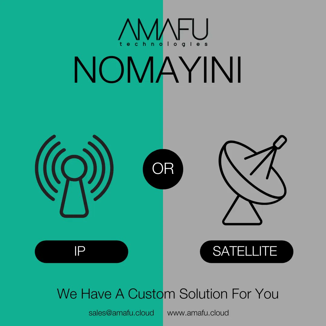 No matter your tech preference, Amafu Technologies has a custom solution for you.

Get in touch with the Team to help you find the best fit for you. sales@amafu.cloud

#Satellite #IP #ContentDistribution #BroadcastSolutions