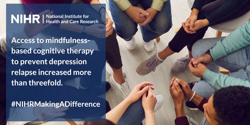 Wider access to mindfulness therapy is benefitting patients with recurrent #depression.

#NIHRfunded research into availability and implementation of the therapy has resulted in new guidance.

Read the #NIHRMakingADifference story: nihr.ac.uk/documents/case…