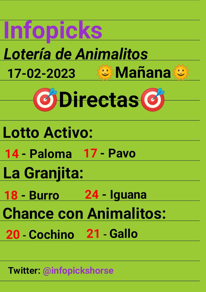 infopicks1960's tweet photo. 📍Animalitos 🇻🇪
17-02-2023
-
Esto es GRATIS!, sólo les pido su valioso RT para que mis Picks lleguen a más usuarios. Esa es la mejor publicidad.
-
#infopicks #LottoActivo #LaGranjita #chanceconanimalitos #loterias #loteriadeaninalitos #Animalitos #Venezuela https://t.co/MYCXhznP5y