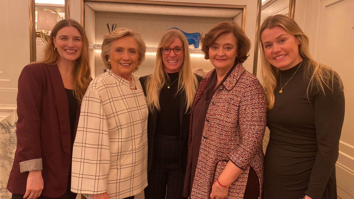 CherieBlairFndn's tweet photo. Our founder, @CherieBlairKC, &amp; @HillaryClinton are on the @storyofwoman_ podcast's new series about change makers. Listen on 7th March to hear their experiences as women in male-dominated spaces and how they've supported each other through the years. 
#womensempowerment #podcast https://t.co/lfnDNStNkx