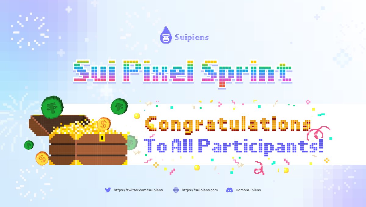 suipiens's tweet photo. 🚨We're thrilled to announce the winners of the Crew3 Sprint.
🎉Congratulations to all the participants who showed dedication and hard work. Your efforts have earned our utmost respect.
👉Check here: https://t.co/hmi5ldgeXZ
#Suipiens #Crew3 #SuiPixel https://t.co/JxsToFwQIE