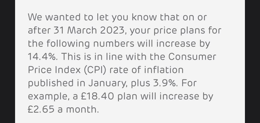 Just got this from <a href="/EE/">EE</a> a 14.4% price hike??? How is that acceptable???