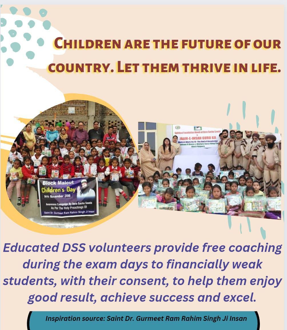 sukhman09959779's tweet photo. Dera Sacha Sudha volunteers are provide the free coaching classes in exam days.💫😻🤩
#saintdrramrahimsinghjijnsan 
#msg
#freecoachingclasses
#dssvollunteers https://t.co/8zdkjVrV7j