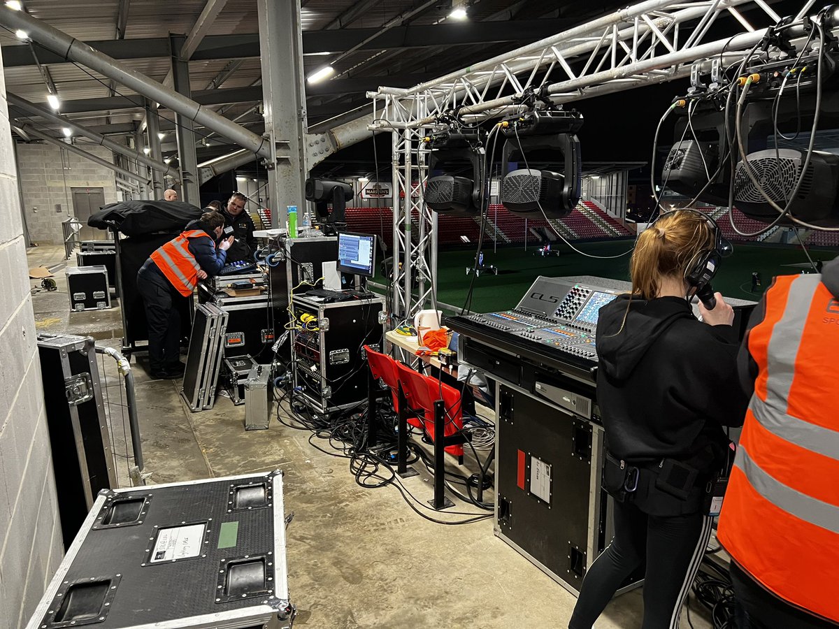 derek_beaumont's tweet photo. Rehearsals went well last night final touches today can’t wait for @THEFUELGIRLS and @Scouting4Girls tonight but the bit I am looking forward to the most is when the leopards and the devils rip into each other in the greatest game of all! Actually that’s a lie it’s my 1st 🍺😂 https://t.co/MqdfUVHg79