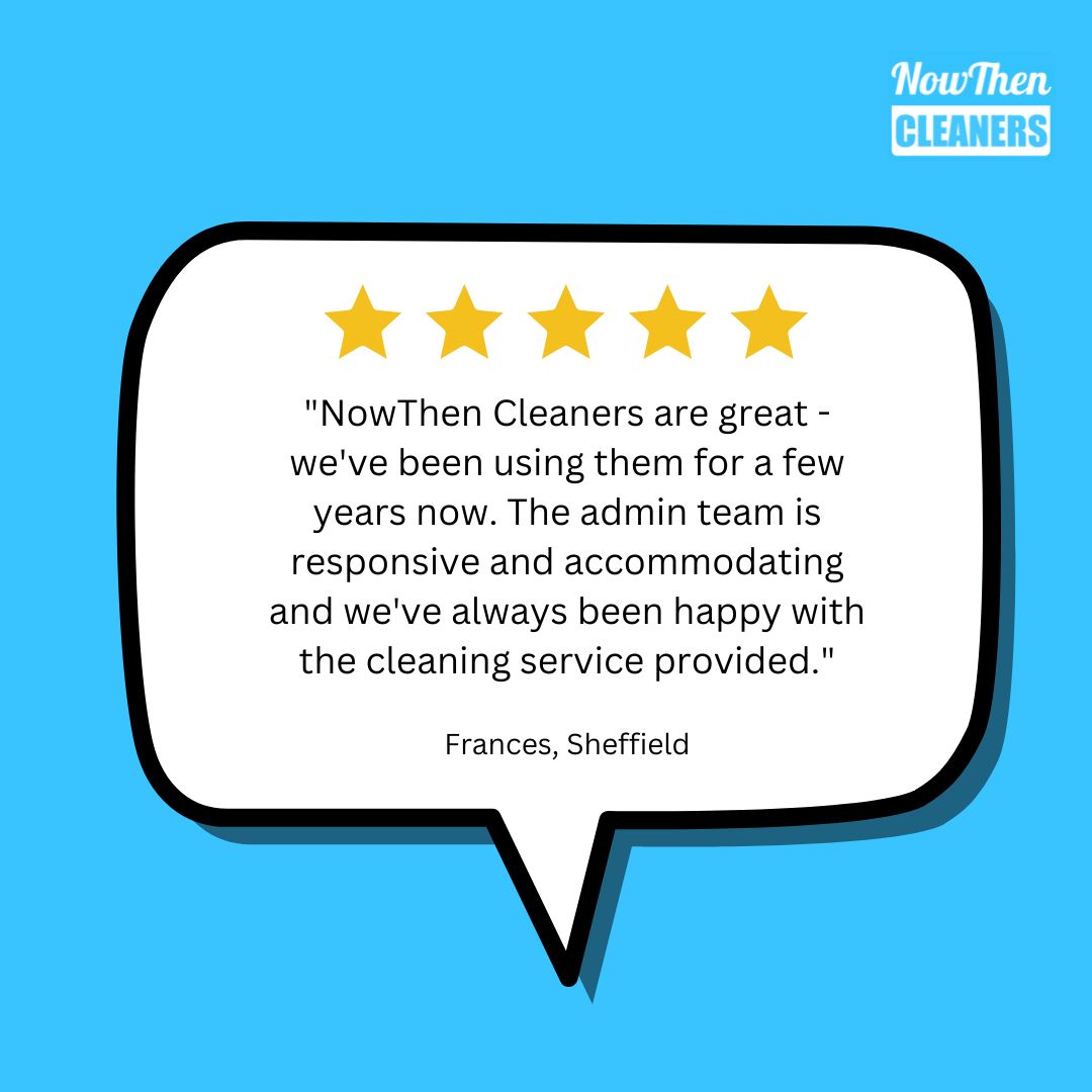 Thanks Frances!

Visit the link below for your FREE house cleaning quote!

nowthencleaners.co.uk/book-now

#sheffield #nowthencleaners #cleaningcompany
#housecleaning