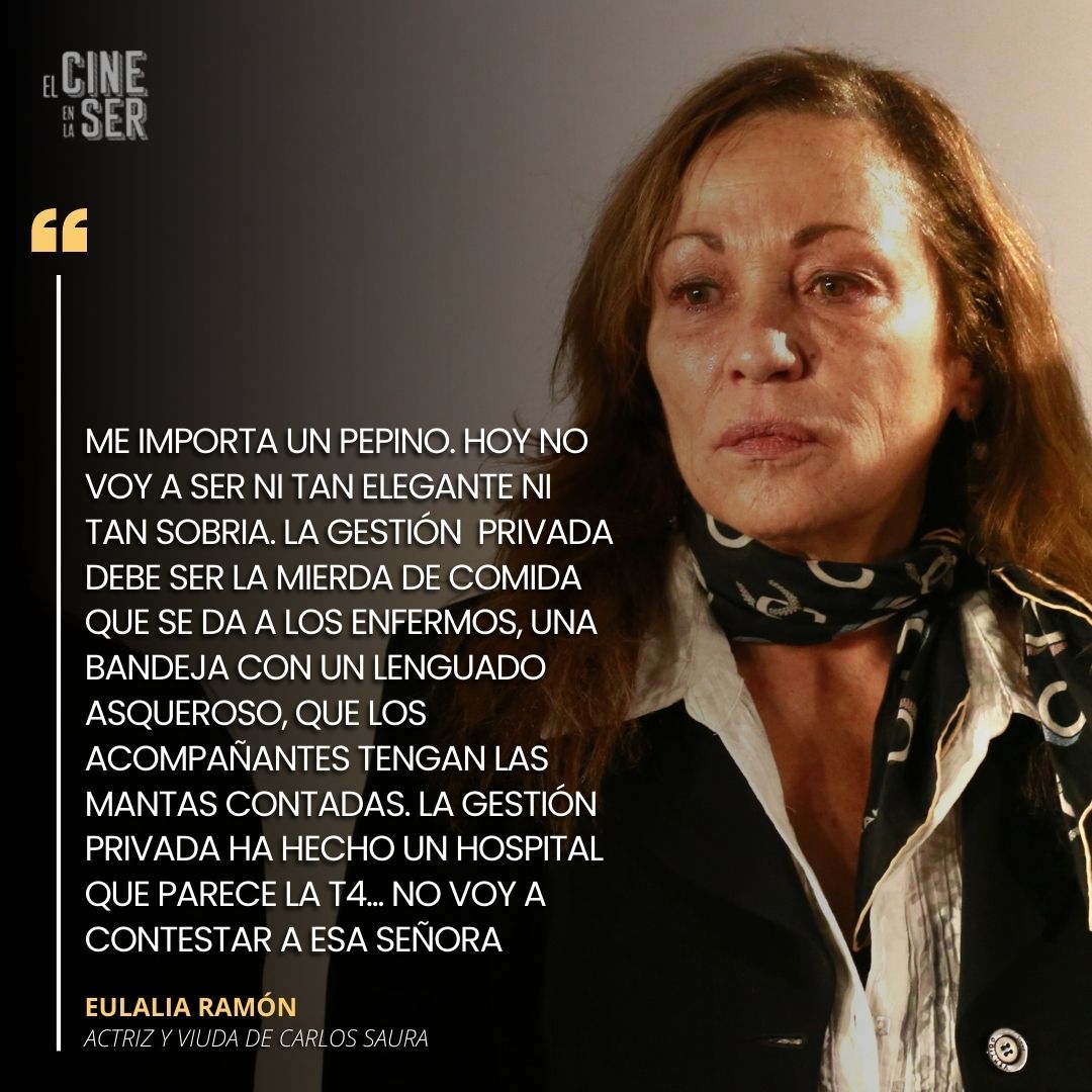 ElCineEnLaSER's tweet image. 🗣 La viuda de Carlos Saura responde a Isabel Díaz Ayuso por sus comentarios tras la gala de los Goya: 

"Hoy no voy a ser ni tan elegante ni tan sobria. Me importa un pepino", Eulalia Ramón en @HoyPorHoy 

👉 La noticia completa cadenaser.com/nacional/2023/…