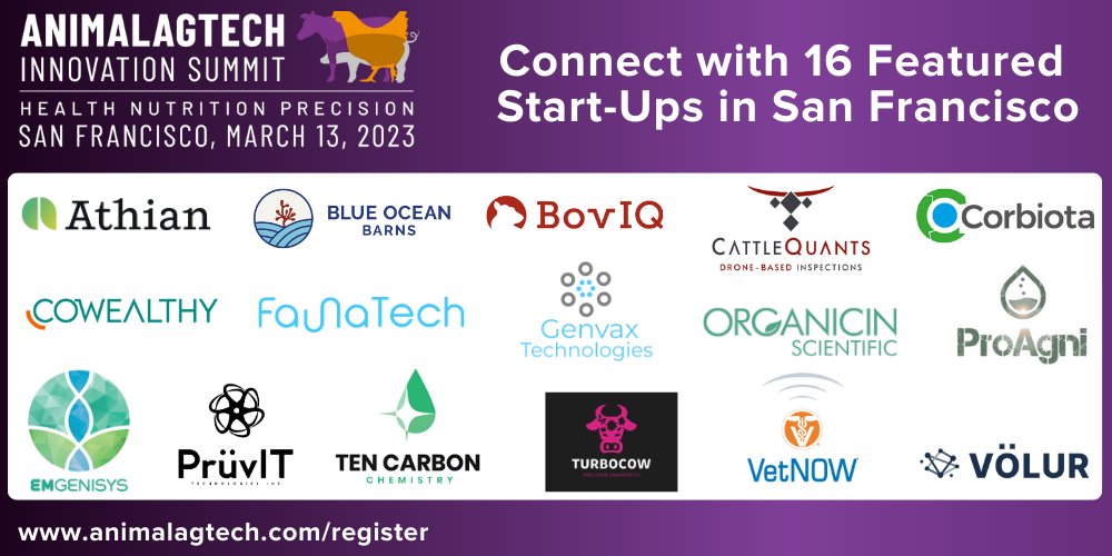 16 innovators from around the world will make their mark at #AnimalAgTech next month, showcasing future-focused technologies in high-energy pitches live on stage, and in the dedicated start-up exhibition.

Check out the start-up profiles here: lnkd.in/eDG56UET
