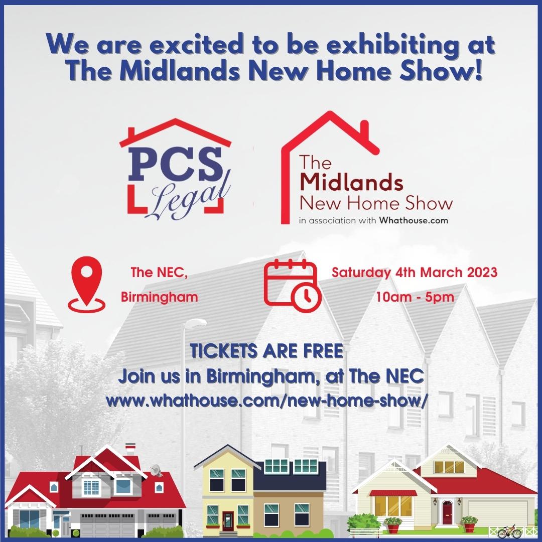 PCSLEGAL's tweet photo. Join us at the @What_House Midlands New Home Show on the 4th March! 🏡
Book your FREE ticket at https://t.co/X069mqoZ3c
#newhomeshows #property #conveyancer #midlandsnewhomeshow #PCSLegal #TeamPCS https://t.co/Eth0awgCrm